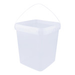 10,7 liter bucket with lid - square - transparent