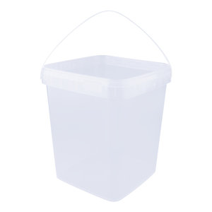 10,7 liter emmer met deksel - vierkant - transparant 10,7 liter emmer met deksel - vierkant - transparant