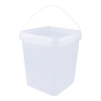 10,7 Liter Eimer mit Deckel - quadrat - transparent