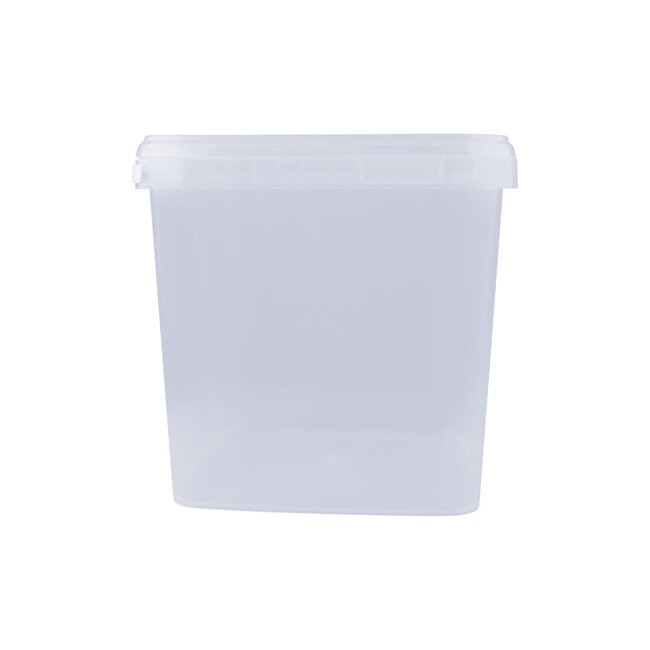 8,7 liter bucket with lid - square - transparent