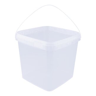 8,7 liter emmer met deksel - vierkant - transparant