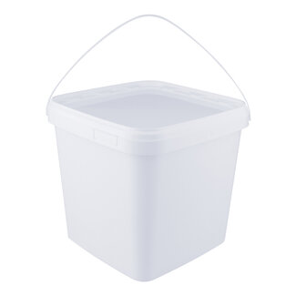 8,7 liter bucket with lid - square - white