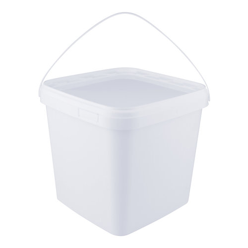 8,7 liter bucket with lid - square - white