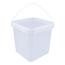 5,4 liter bucket with lid - square - transparent
