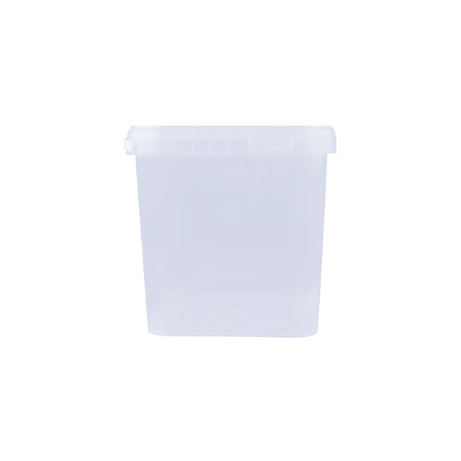 5,4 Liter Eimer mit Deckel - quadrat - transparent