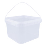 3,5 liter bucket with lid - square - transparent