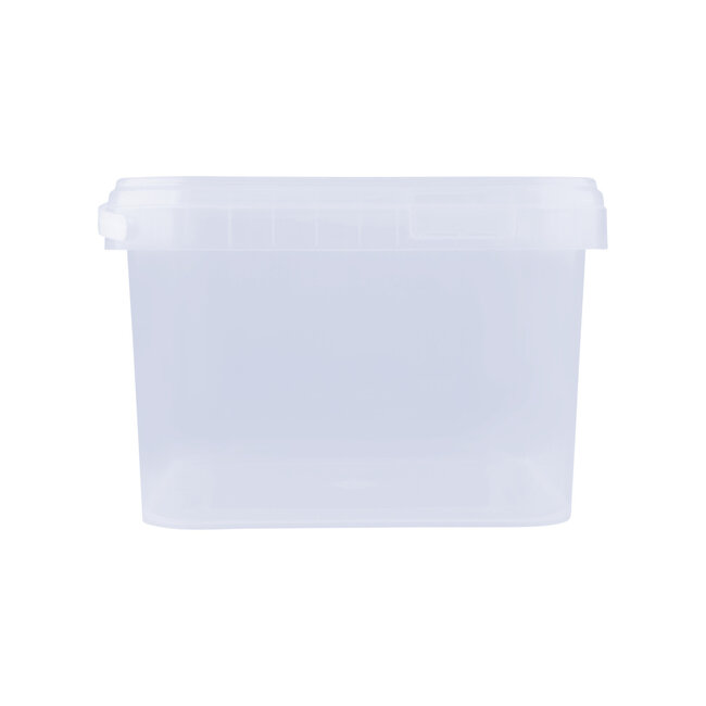 3,5 liter bucket with lid - square - transparent