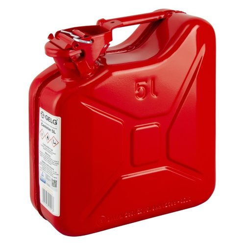 5 liter stalen brandstof jerrycan - rood