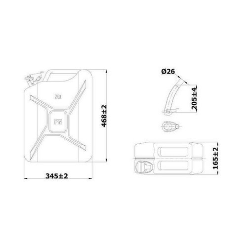 20 liter stainless steel fuel jerrycan