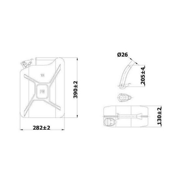 10 liter stainless steel fuel jerrycan