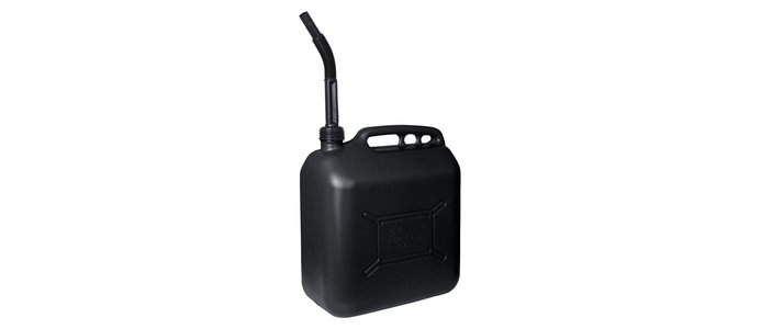 Plastic fuel jerrycans