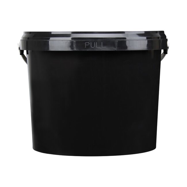 5 liter bucket with lid - round - black