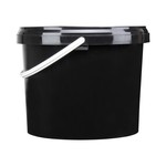 5 liter bucket with lid - round - black