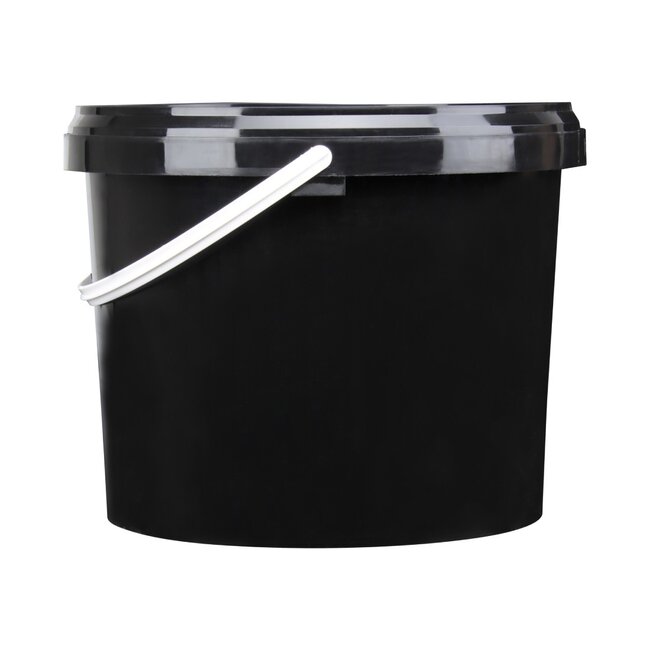 5 liter bucket with lid - round - black