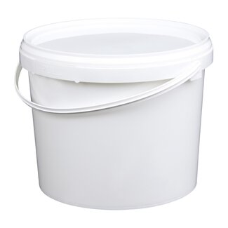 5 liter bucket with lid - round - white