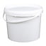 5 liter bucket with lid - round - white