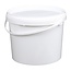 5 liter emmer met deksel - rond - wit
