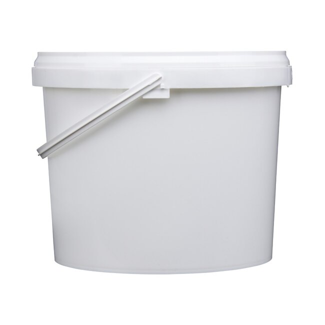 5 liter bucket with lid - round - white
