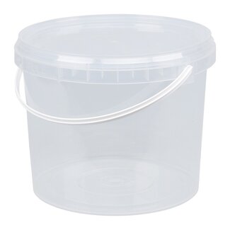 5 liter bucket with lid - round - transparent