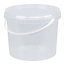 5 liter bucket with lid - round - transparent