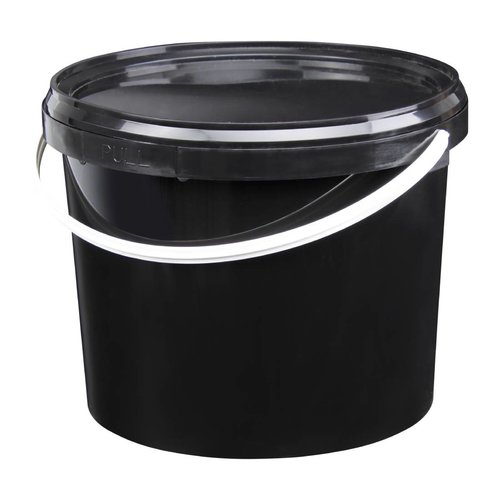 5 liter bucket with lid - round - black