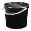 10 liter bucket with lid - round - black