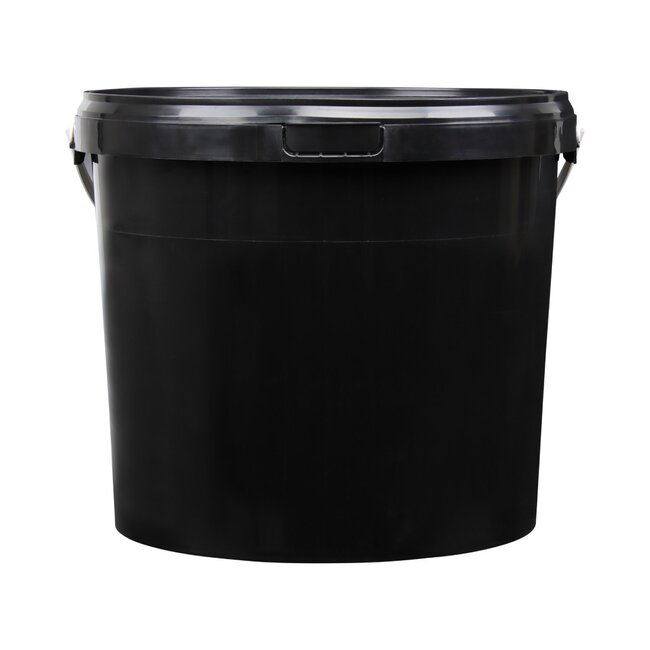 10 Liter Eimer mit Deckel - rund - schwarz