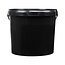 10 liter bucket with lid - round - black