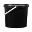 10 liter bucket with lid - round - black