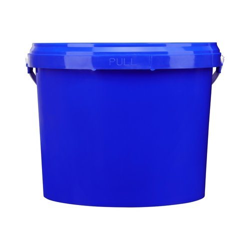 5 liter emmer met deksel - rond - blauw