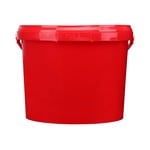 5 liter emmer met deksel - rond - rood