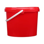 5 liter emmer met deksel - rond - rood