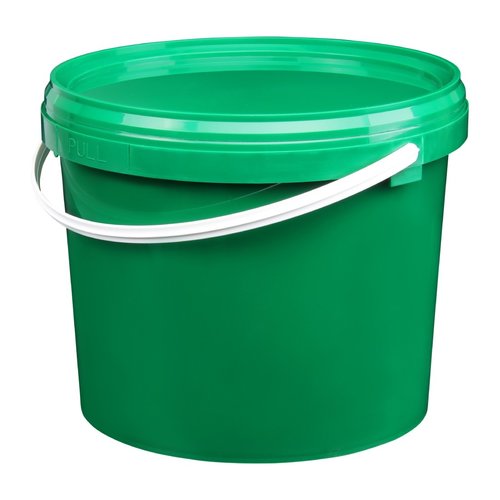 5 liter bucket with lid - round - green