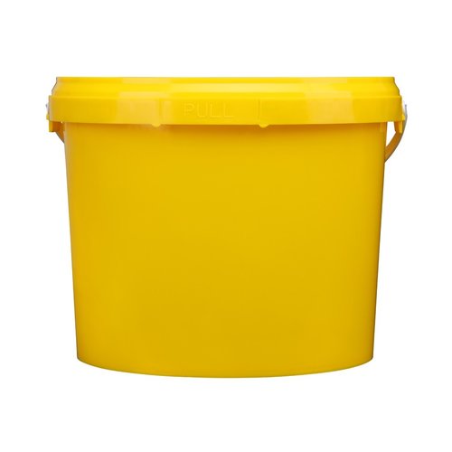 5 liter bucket with lid - round - yellow