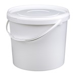 10 liter bucket with lid - round - white