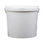 10 liter emmer met deksel - rond - wit