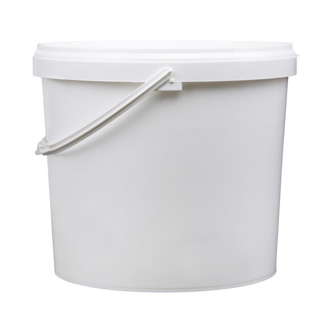 10 liter emmer met deksel - rond - wit
