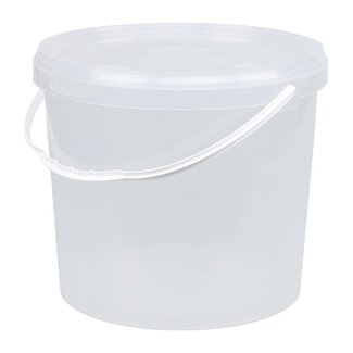 10 liter bucket with lid - round - transparent