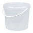 10 liter bucket with lid - round - transparent