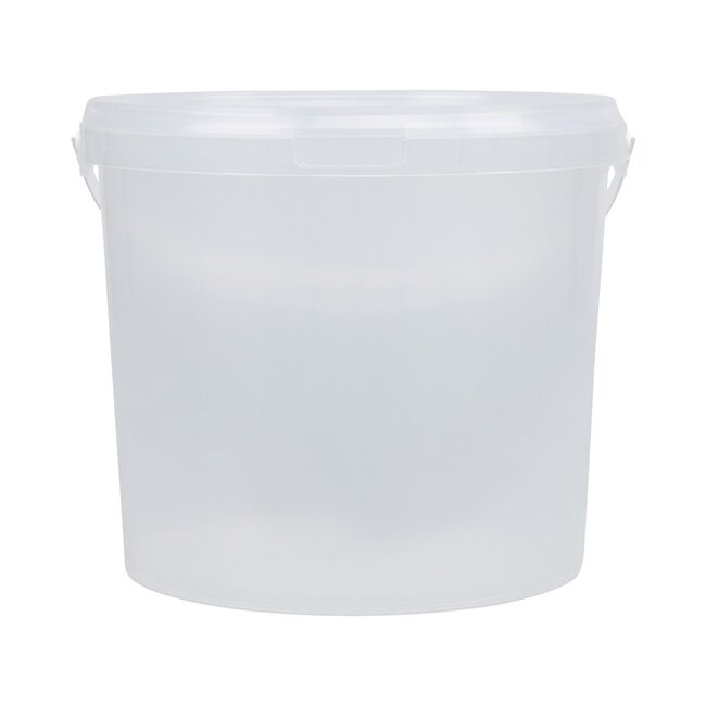 10 liter bucket with lid - round - transparent