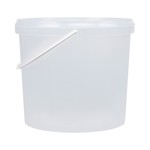 10 liter bucket with lid - round - transparent