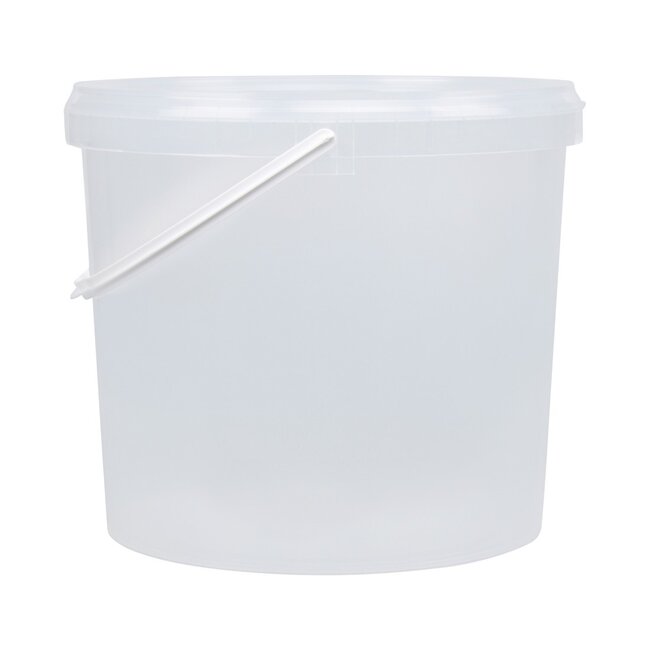 10 liter emmer met deksel - rond - transparant