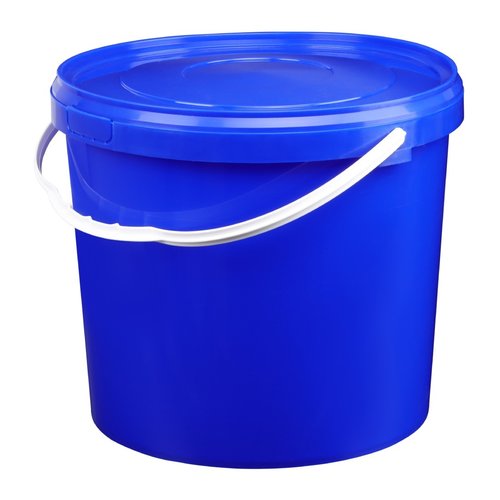10 liter bucket with lid - round - blue