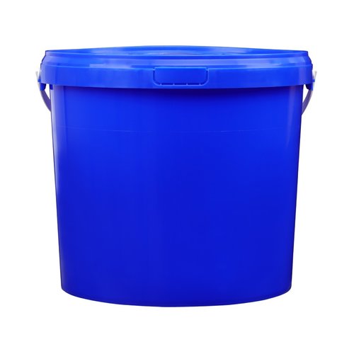 10 Liter Eimer mit Deckel - rund - blau