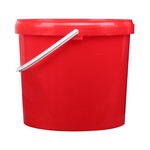 10 liter bucket with lid - round - red