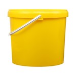 10 liter bucket with lid - round - yellow