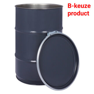 B-keuze 60 liter stalen klemdeksel vat - grijs
