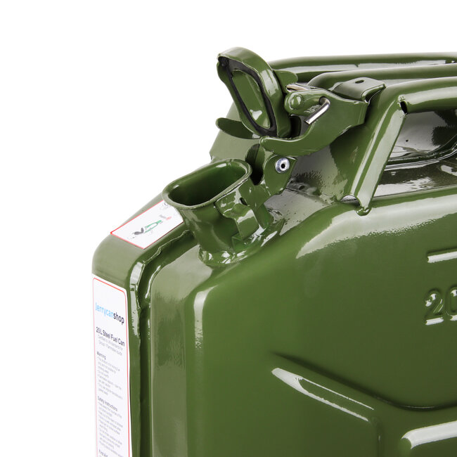 20 liter steel fuel jerrycan - green