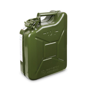 10 liter steel fuel jerrycan - green 10 liter steel fuel jerrycan - green