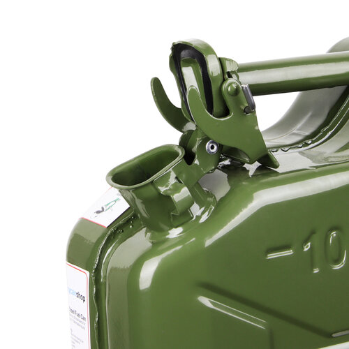 10 liter stalen brandstof jerrycan - groen